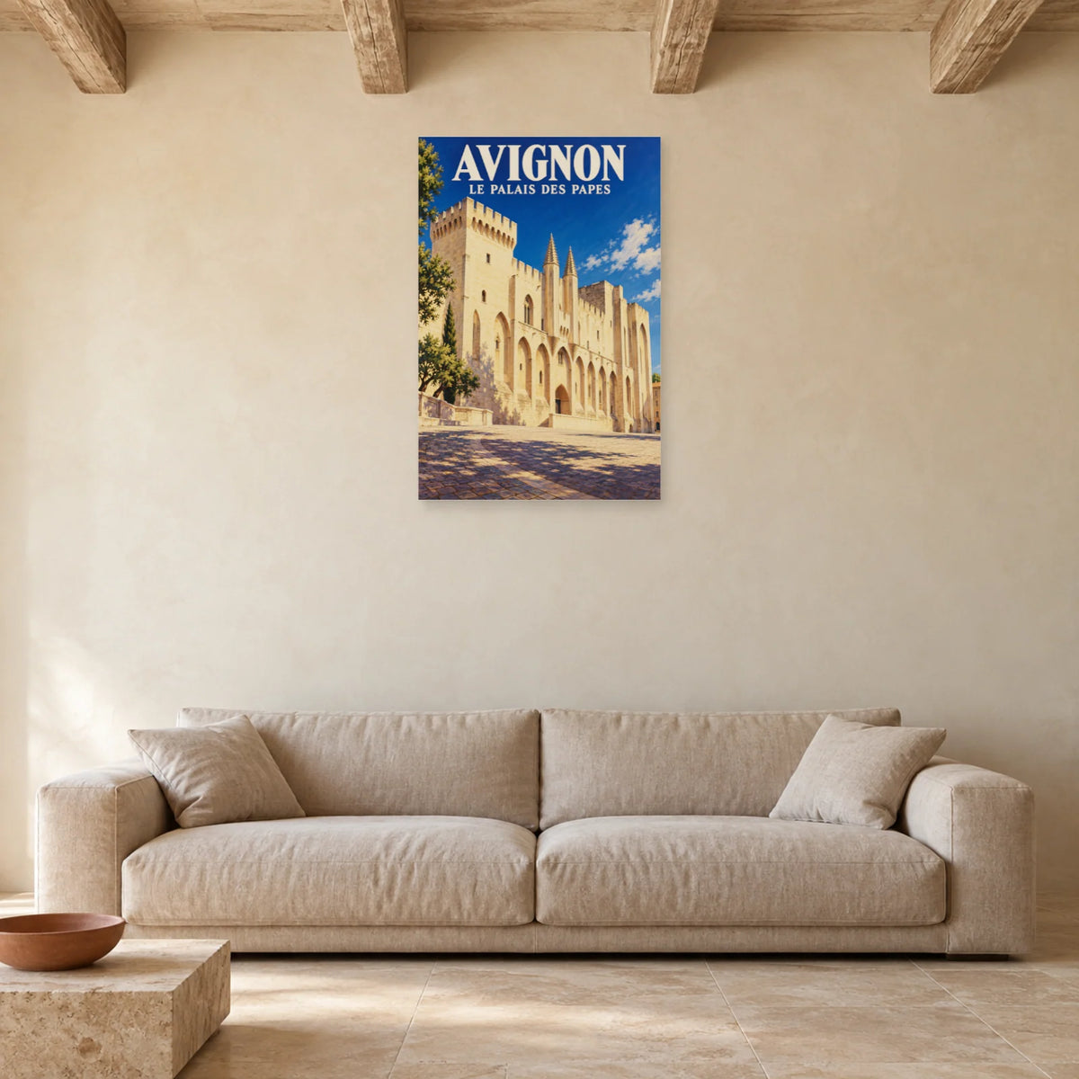 Affiche Avignon Palais des Papes dans un salon - Art Virtuoso