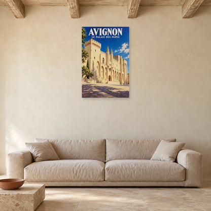 Affiche Avignon Palais des Papes dans un salon - Art Virtuoso