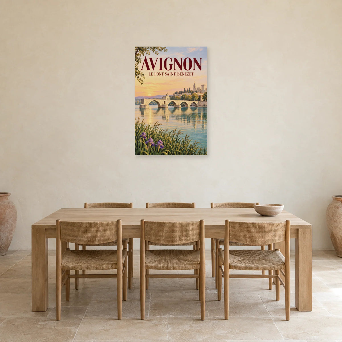 Affiche Avignon Pont Saint-Bénézet dans une salle à manger - Art Virtuoso