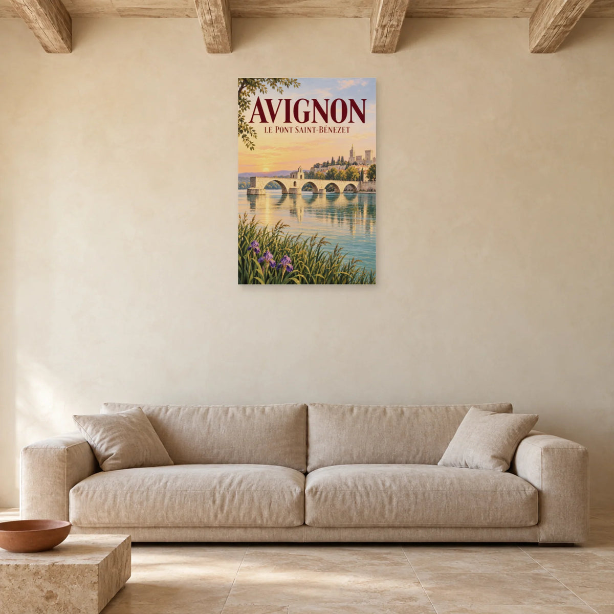 Affiche Avignon Pont Saint-Bénézet dans un salon - Art Virtuoso