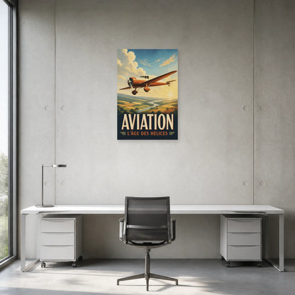 Affiche Aviation vintage – L’âge des hélices dans un bureau - Art Virtuoso