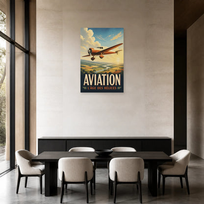 Affiche Aviation vintage – L’âge des hélices dans une salle à manger - Art Virtuoso