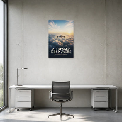 Affiche Avion au-dessus des nuages – L’horizon dans un bureau - Art Virtuoso
