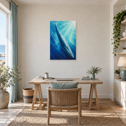 Affiche Baleine bleue - Le silence immense dans un bureau - Art Virtuoso