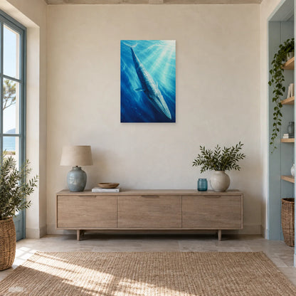 Affiche Baleine bleue - Le silence immense dans une entrée ou un couloir - Art Virtuoso