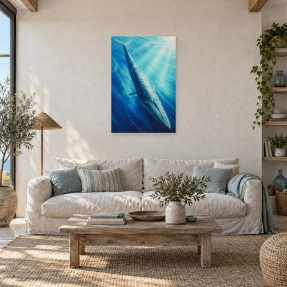 Affiche Baleine bleue - Le silence immense dans un salon - Art Virtuoso