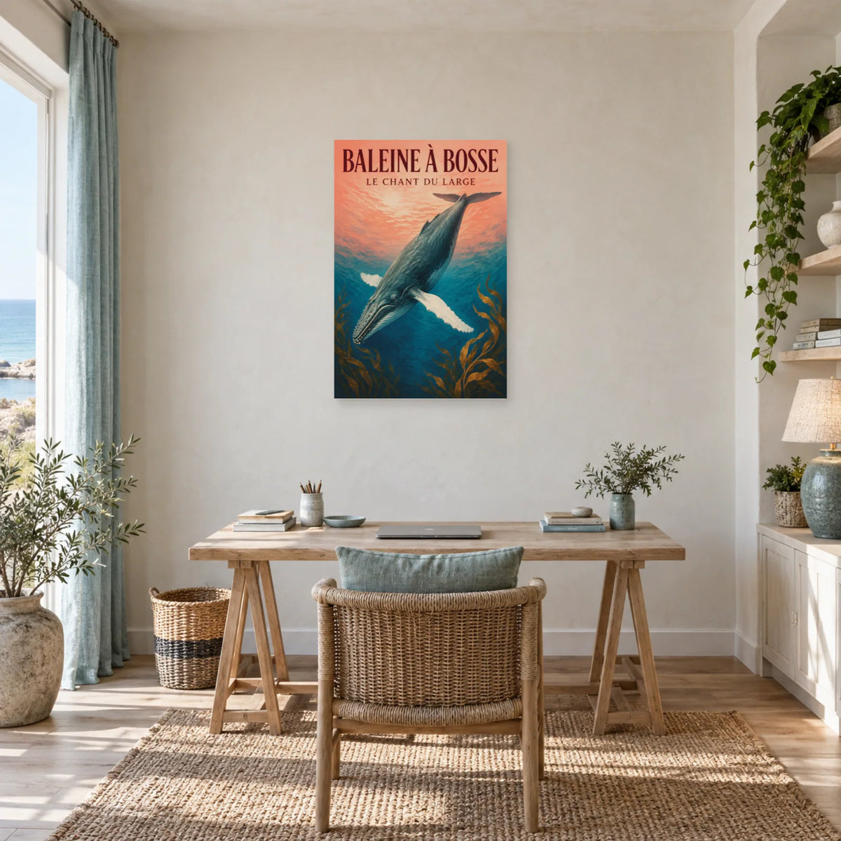 Affiche Baleine à bosse - Le chant du large dans un bureau - Art Virtuoso