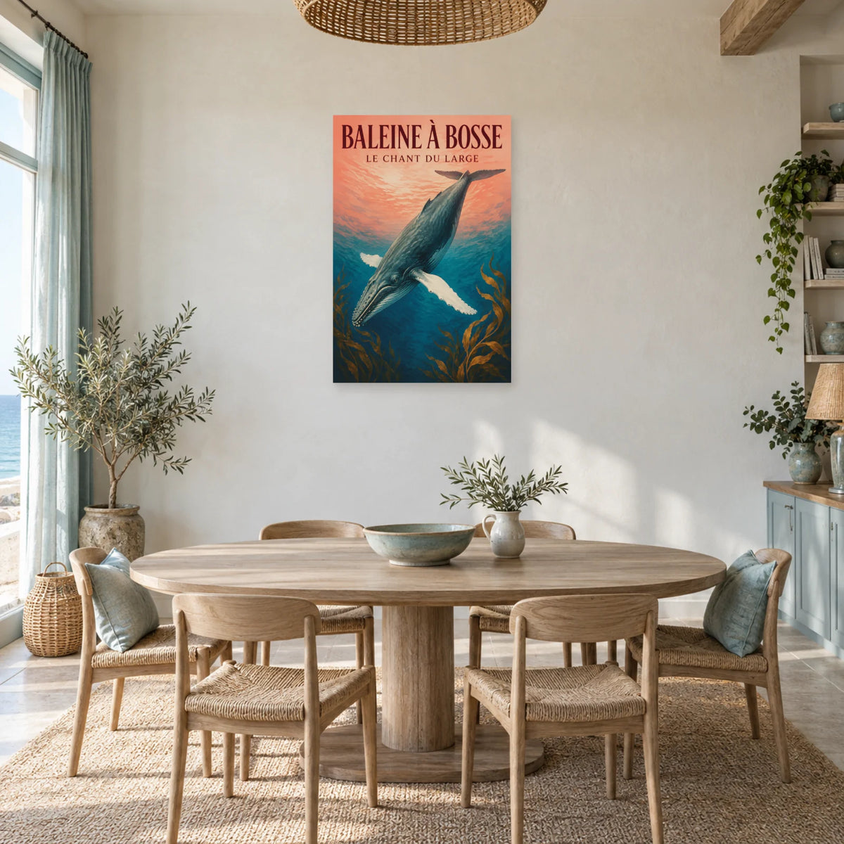 Affiche Baleine à bosse - Le chant du large dans une salle à manger - Art Virtuoso