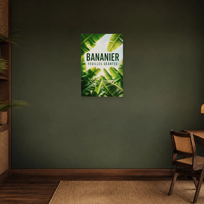 Affiche Bananier – Feuilles géantes dans un bureau - Art Virtuoso