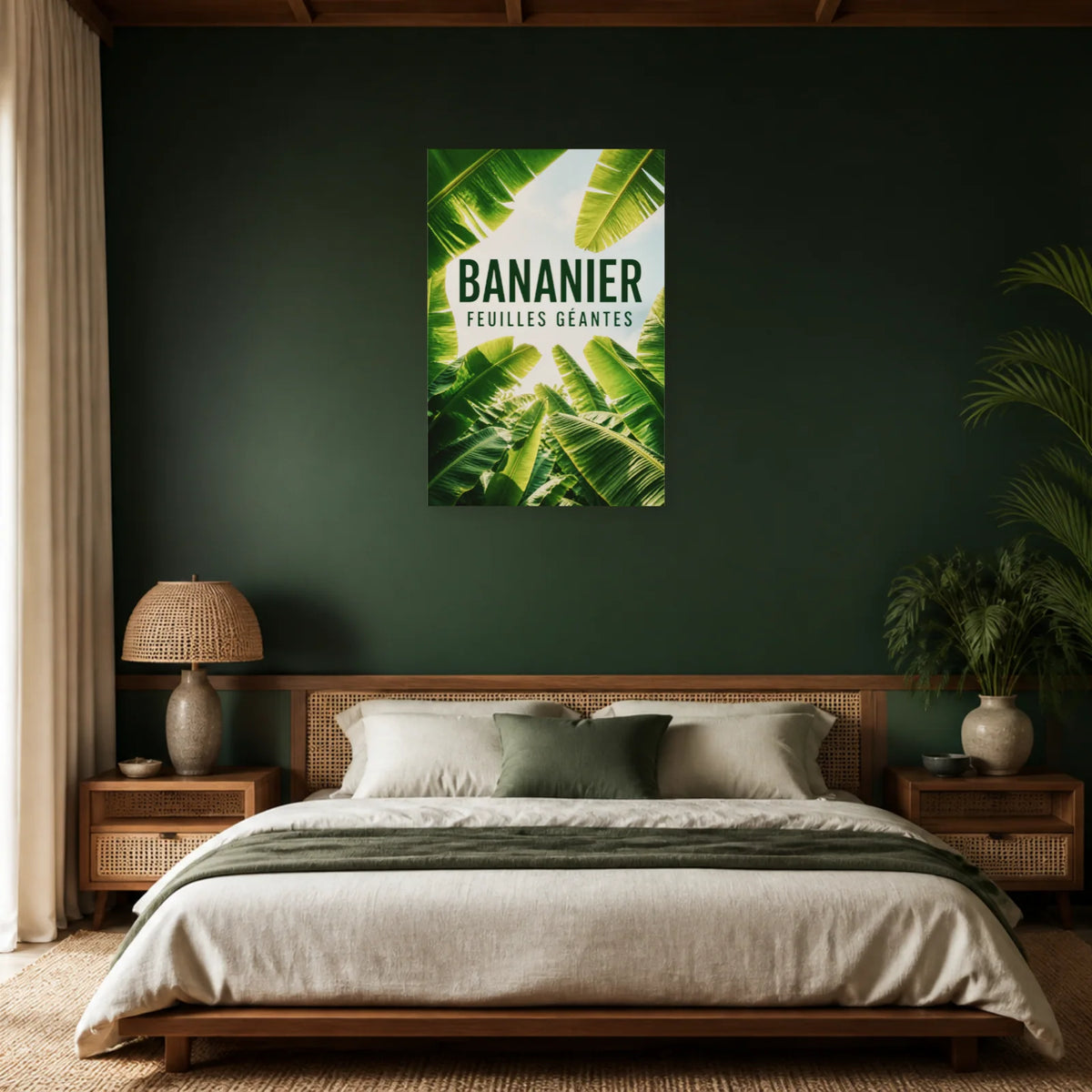 Affiche Bananier – Feuilles géantes dans une chambre - Art Virtuoso