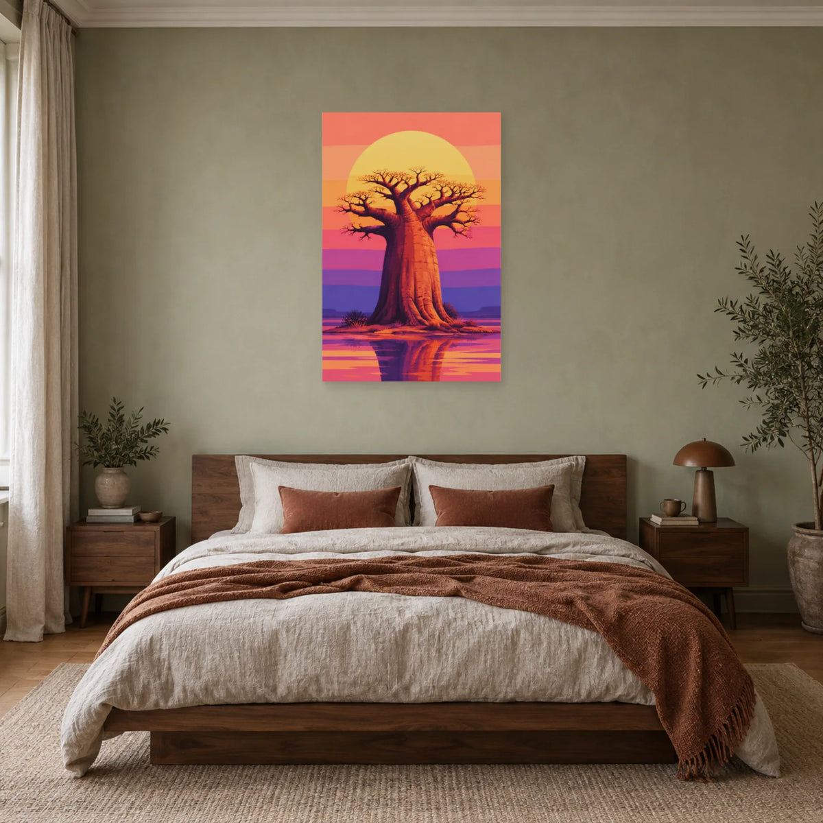 Affiche Baobab – Soleil doré dans une chambre - Art Virtuoso