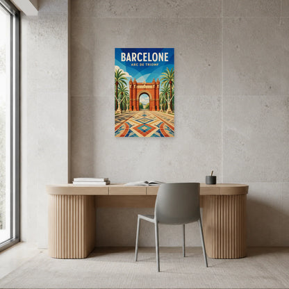 Affiche Barcelone – Arc de Triomf dans un bureau - Art Virtuoso