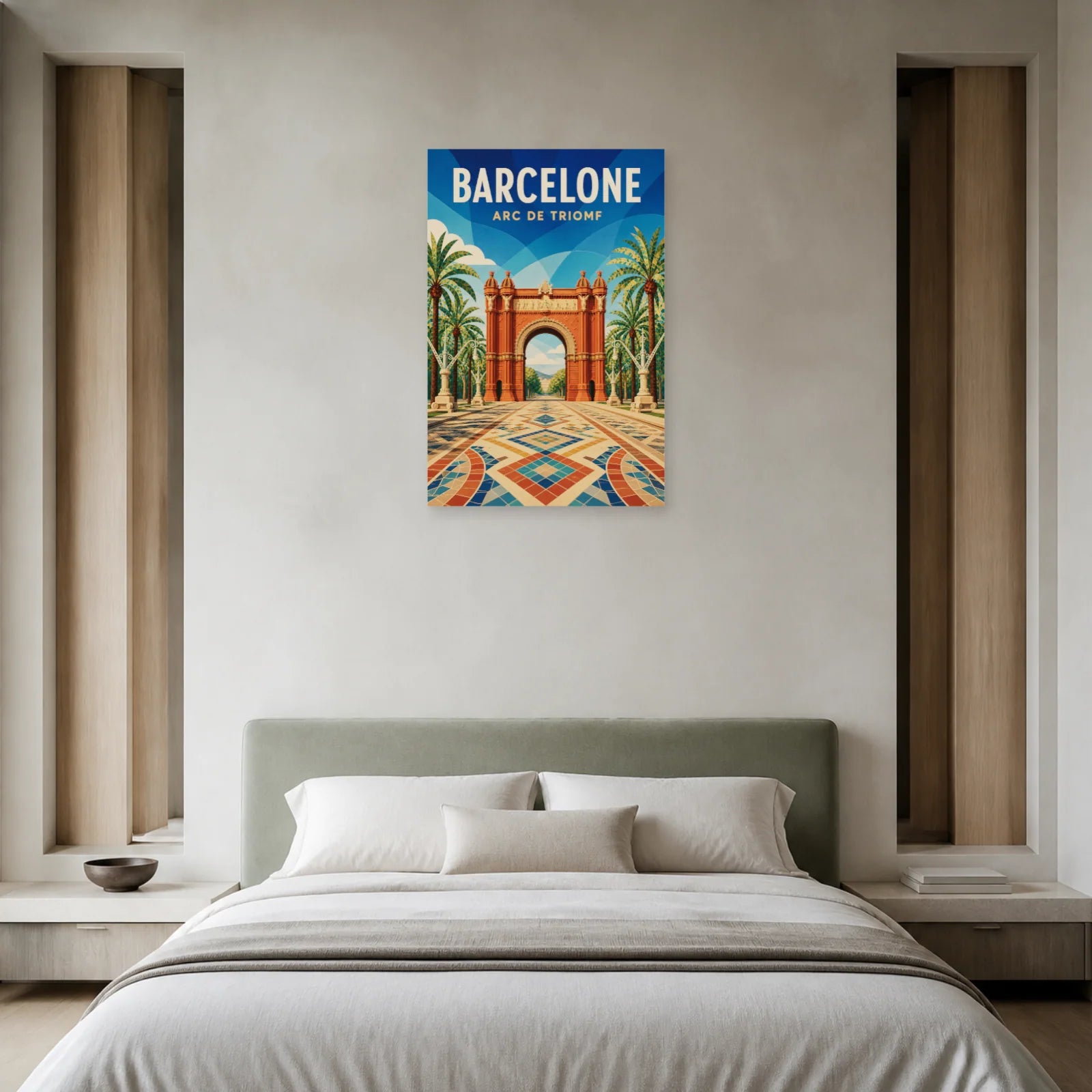 Affiche Barcelone – Arc de Triomf dans une chambre - Art Virtuoso