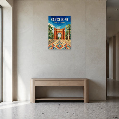 Affiche Barcelone – Arc de Triomf dans une entrée ou un couloir - Art Virtuoso