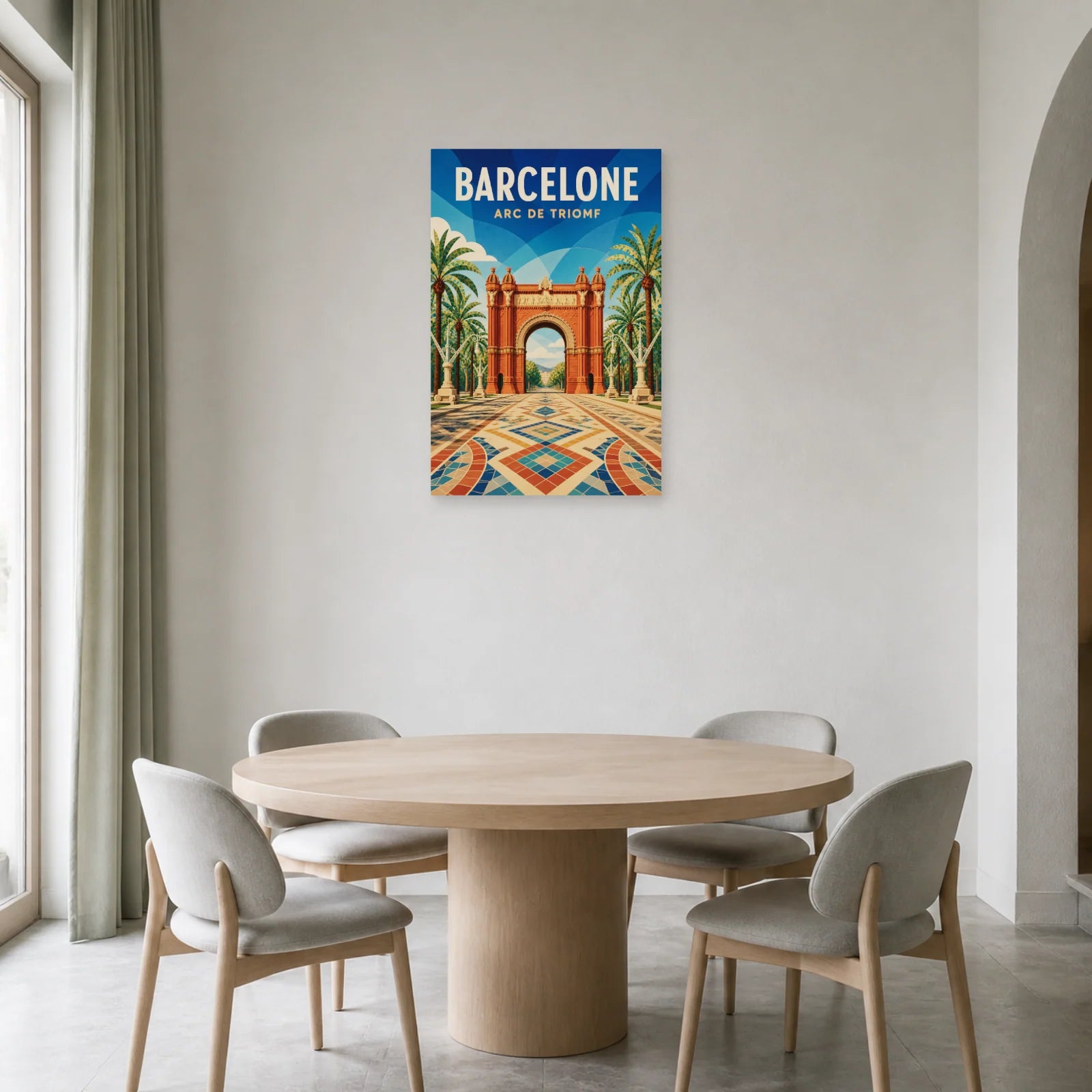 Affiche Barcelone – Arc de Triomf dans une salle à manger - Art Virtuoso