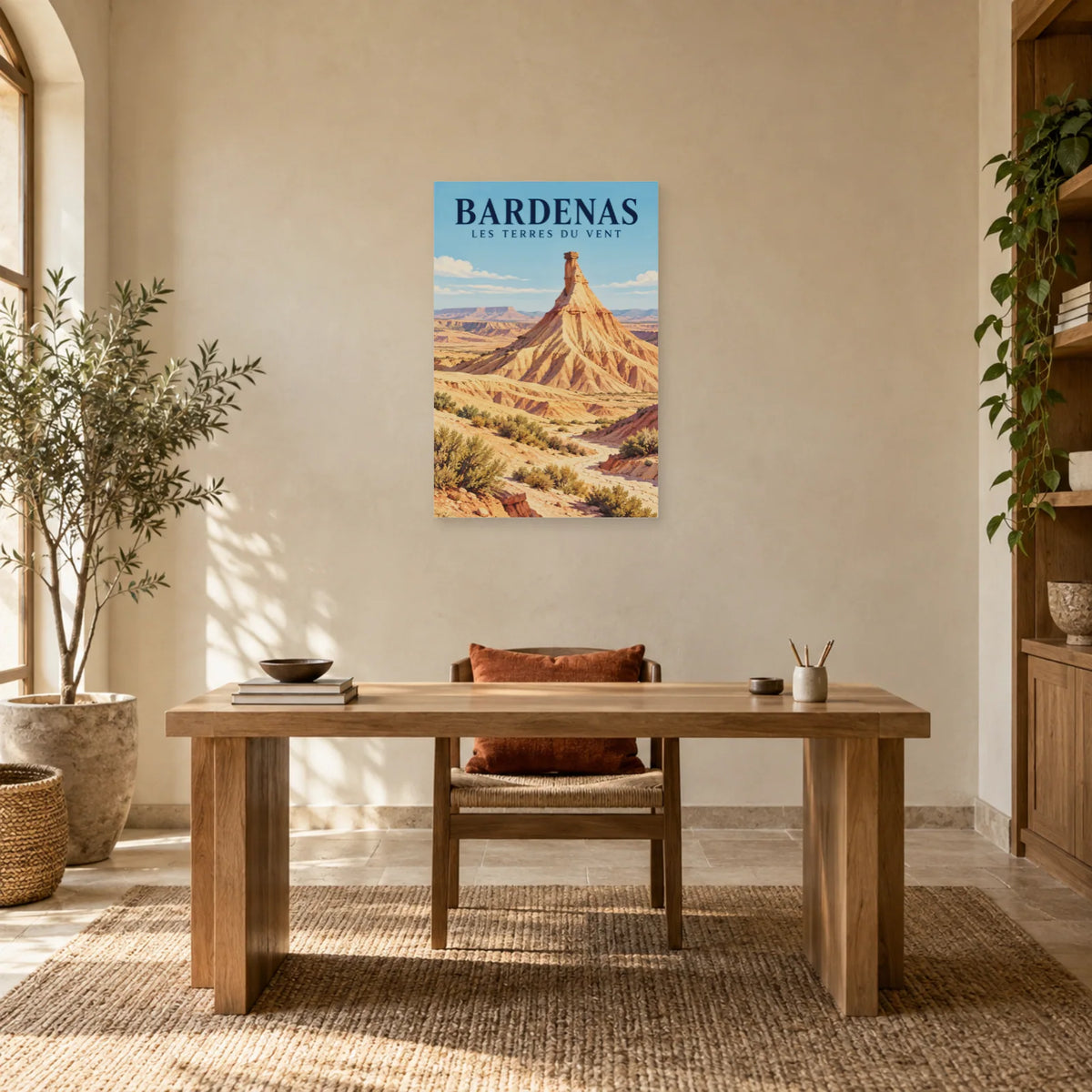 Affiche Bardenas – Castildetierra et les terres du vent dans un bureau - Art Virtuoso