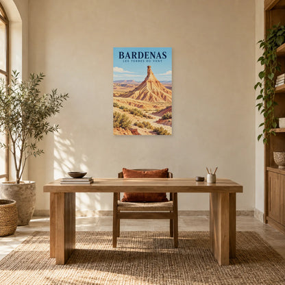 Affiche Bardenas – Castildetierra et les terres du vent dans un bureau - Art Virtuoso