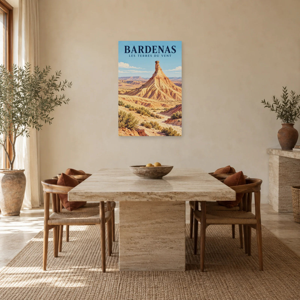 Affiche Bardenas – Castildetierra et les terres du vent dans une salle à manger - Art Virtuoso
