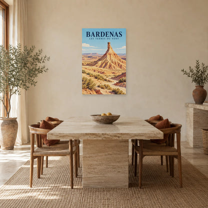 Affiche Bardenas – Castildetierra et les terres du vent dans une salle à manger - Art Virtuoso