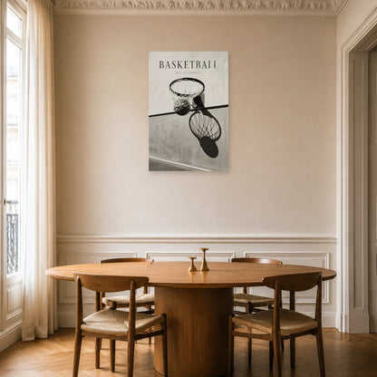 Affiche Basketball – Jeu d’Ombres dans une salle à manger - Art Virtuoso