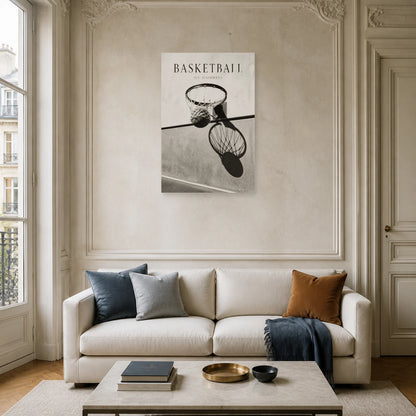 Affiche Basketball – Jeu d’Ombres dans un salon - Art Virtuoso