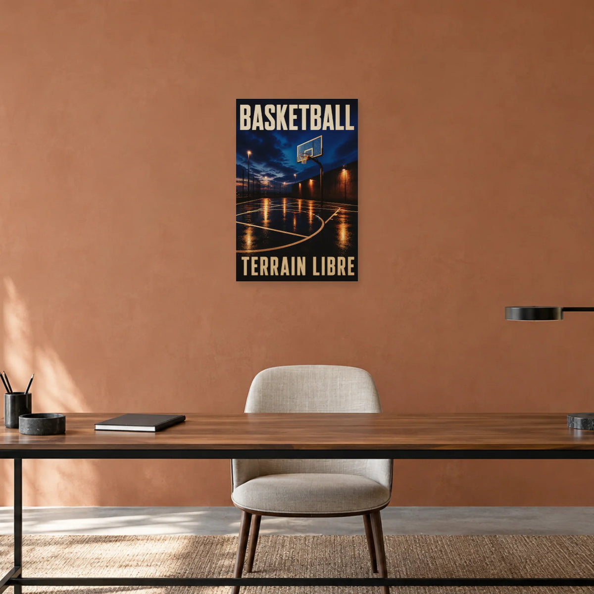 Affiche Basketball – Terrain libre dans un bureau - Art Virtuoso