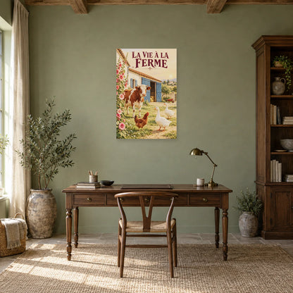Affiche Basse-cour - La vie à la ferme dans un bureau - Art Virtuoso