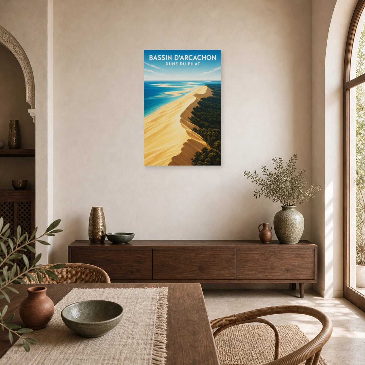 Affiche Bassin d’Arcachon – Dune du Pilat dans une salle à manger - Art Virtuoso