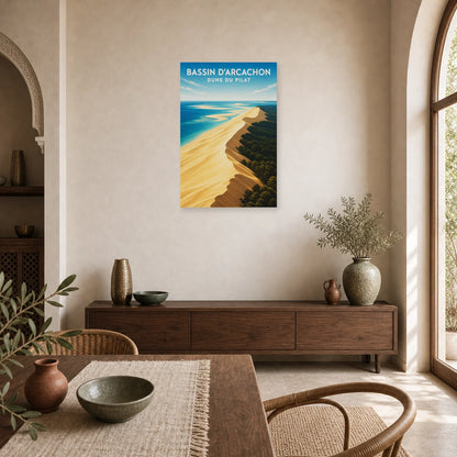 Affiche Bassin d’Arcachon – Dune du Pilat dans une salle à manger - Art Virtuoso