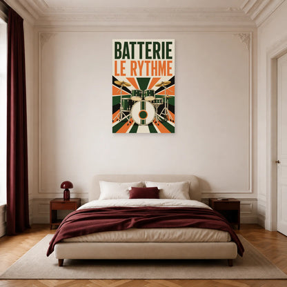 Affiche Batterie - Le rythme dans une chambre - Art Virtuoso