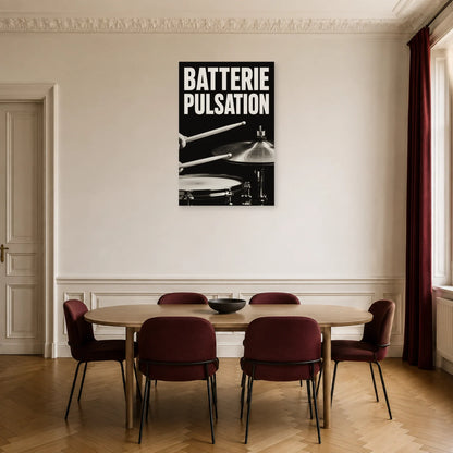 Affiche Batterie - Pulsation dans une salle à manger - Art Virtuoso