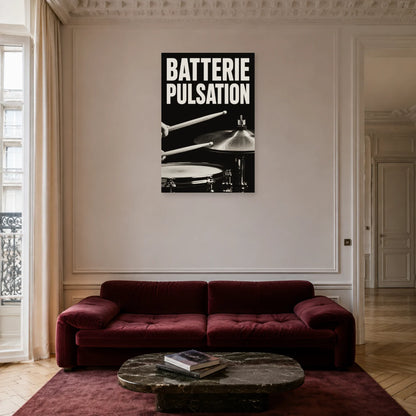 Affiche Batterie - Pulsation dans un salon - Art Virtuoso