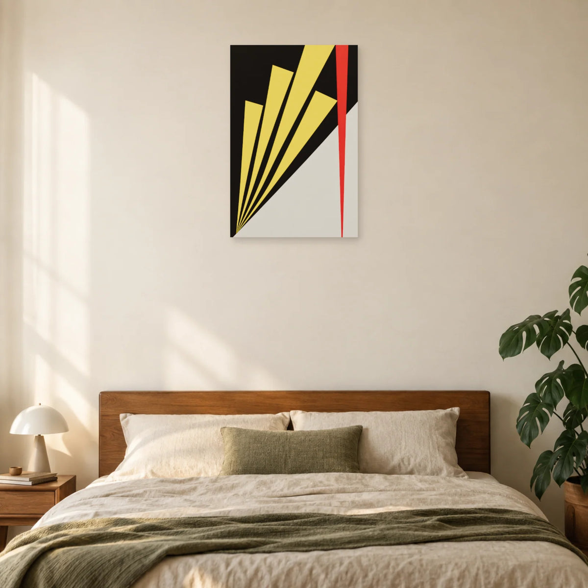 Affiche Bauhaus - Diagonales jaunes dans une chambre - Art Virtuoso