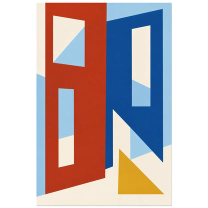 Affiche Bauhaus - Formes perforées, abstraction géométrique / inspiration bauhaus / papier découpé illustré verticale, format 60 × 90 cm