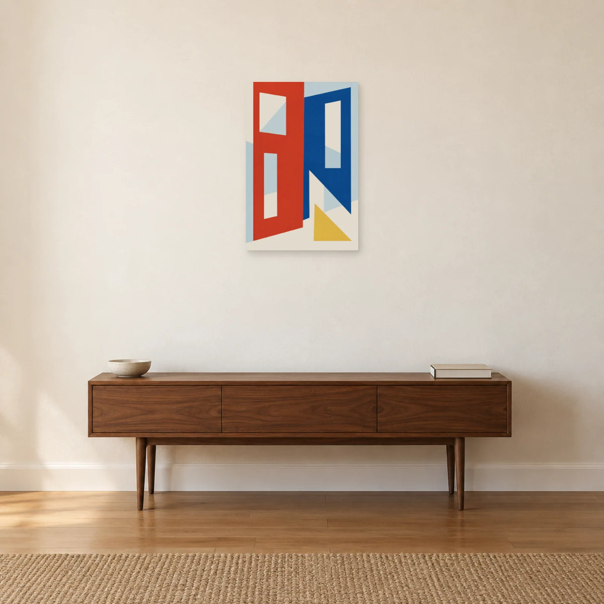 Affiche Bauhaus - Formes perforées dans une entrée ou un couloir - Art Virtuoso