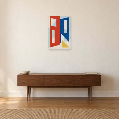 Affiche Bauhaus - Formes perforées dans une entrée ou un couloir - Art Virtuoso
