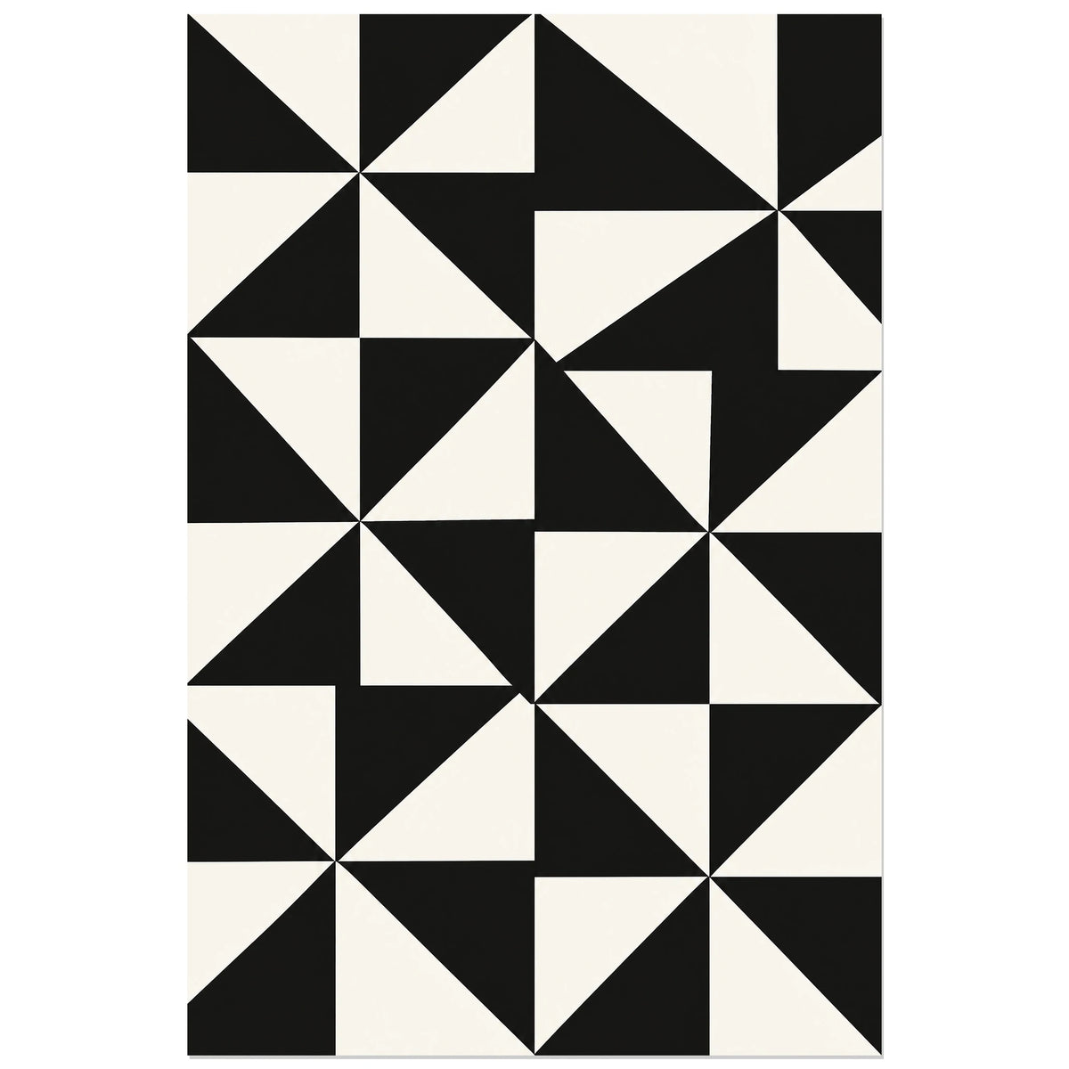 Affiche Bauhaus noir et blanc - Moulins optiques, abstraction géométrique / motif optique / inspiration bauhaus verticale, format 30 × 45 cm
