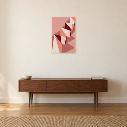 Affiche Bauhaus rose - Plis en accordéon dans une entrée ou un couloir - Art Virtuoso