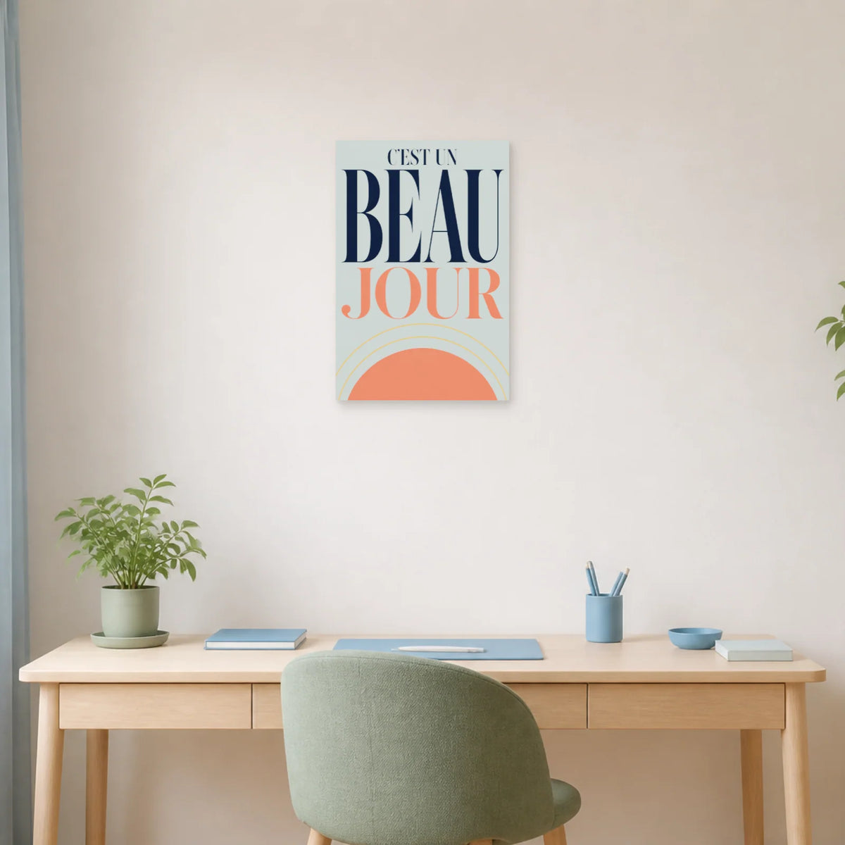 Affiche C’est un beau jour – Lever de soleil dans un bureau - Art Virtuoso