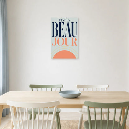 Affiche C’est un beau jour – Lever de soleil dans une salle à manger - Art Virtuoso