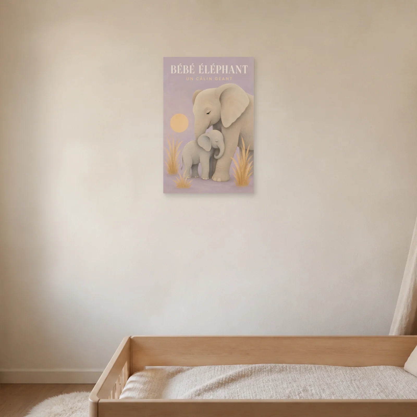 Affiche Bébé Éléphant – Un Câlin Géant dans une chambre - Art Virtuoso