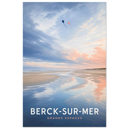 Affiche Berck-sur-Mer – Grands Espaces, illustration graphique verticale, format 60 × 90 cm