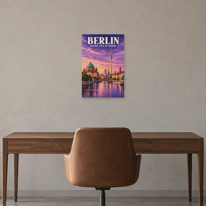 Affiche Berlin silhouette sur la Spree dans un bureau - Art Virtuoso