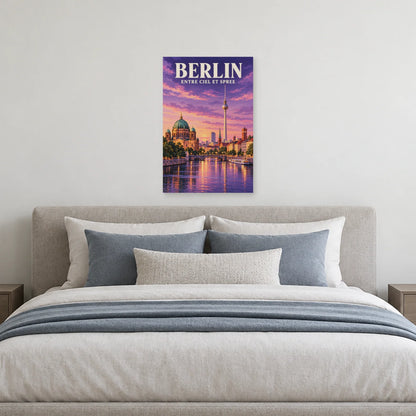 Affiche Berlin silhouette sur la Spree dans une chambre - Art Virtuoso