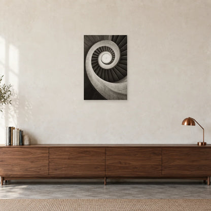 Affiche Escalier de béton - Spirale dans un bureau - Art Virtuoso