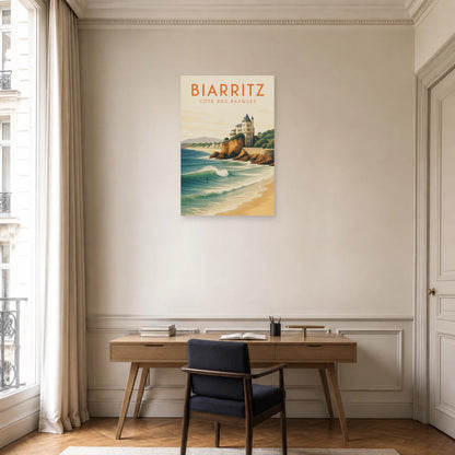 Affiche Biarritz – Côte des Basques dans un bureau - Art Virtuoso