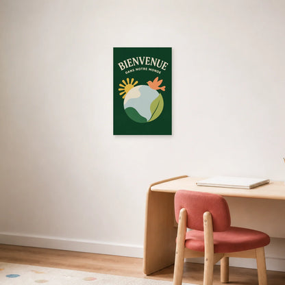 Affiche Bienvenue – Dans Notre Monde dans un bureau - Art Virtuoso