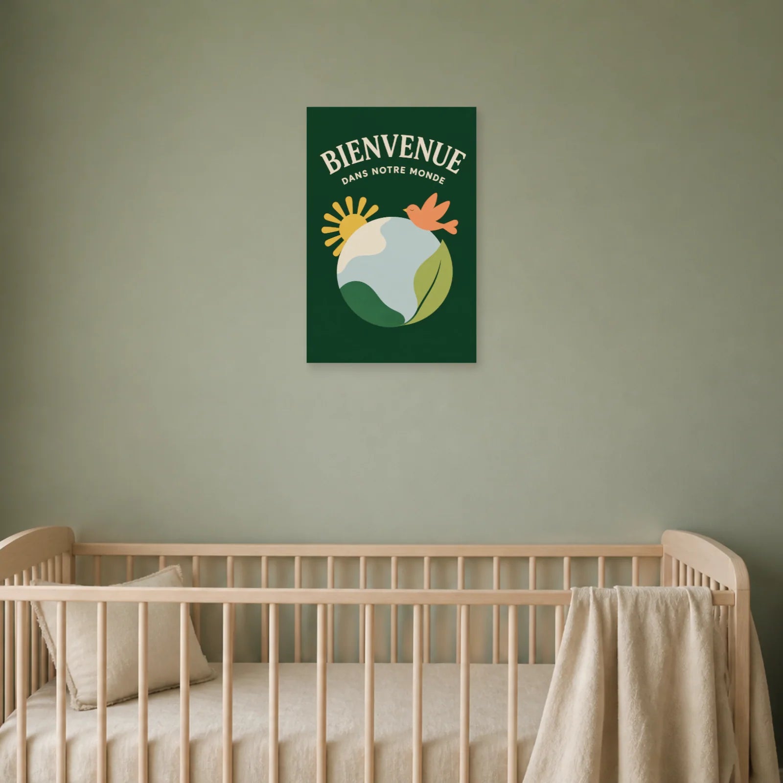 Affiche Bienvenue – Dans Notre Monde dans une chambre - Art Virtuoso