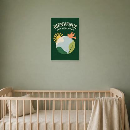 Affiche Bienvenue – Dans Notre Monde dans une chambre - Art Virtuoso