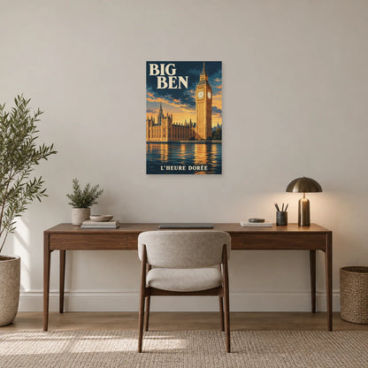 Affiche Big Ben - L’heure dorée dans un bureau - Art Virtuoso